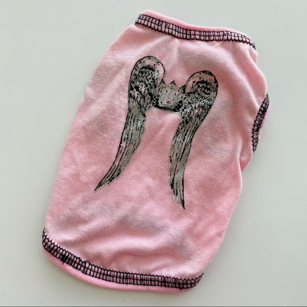 Angel wings Doggie pink t shirt